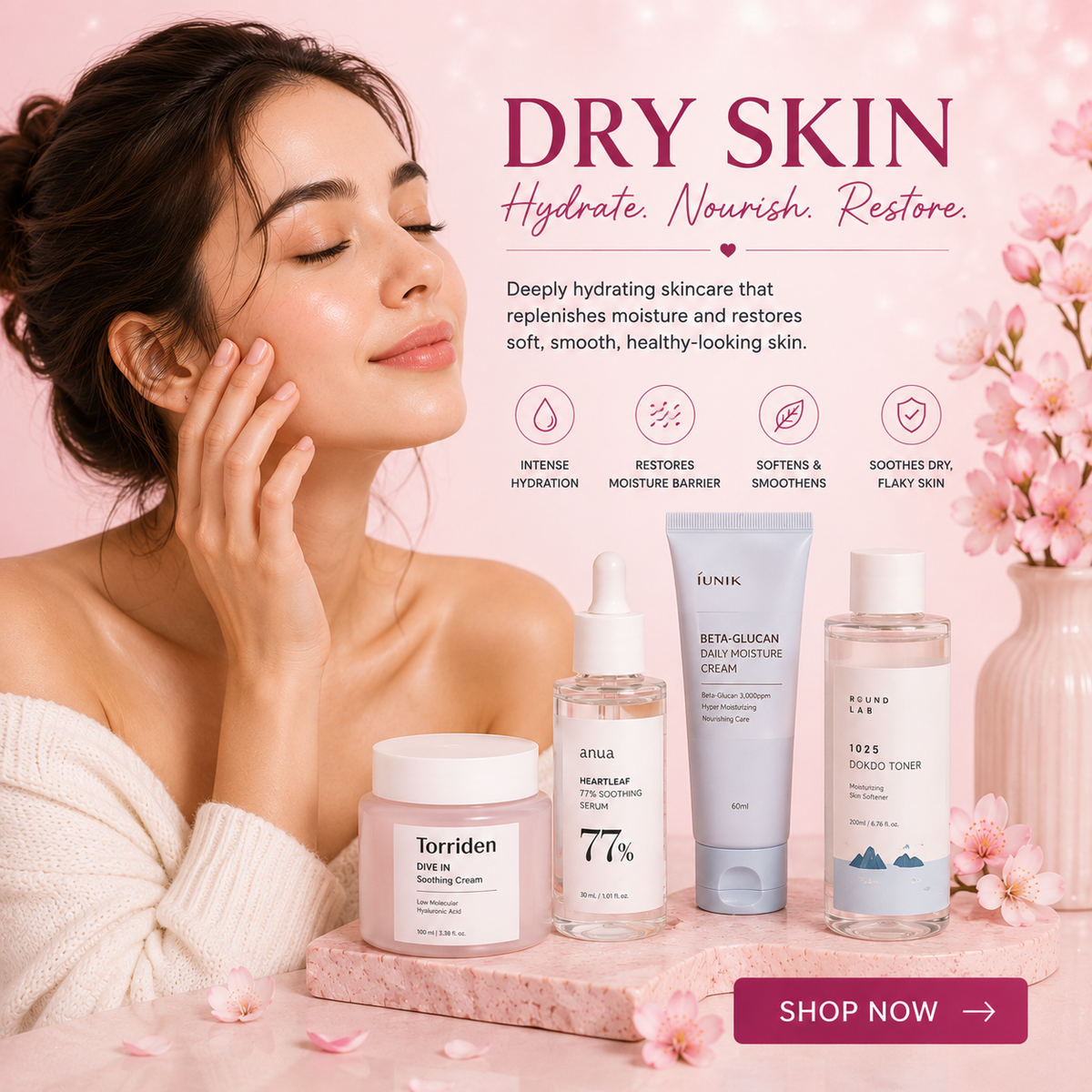 Dry Skin Care Products for Deep Hydration and Soft, Smooth Skin | Glamorish.pk
