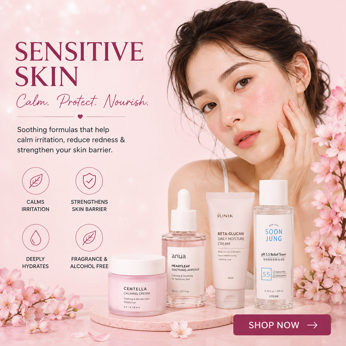 Sensitive Skin Care Products for Calm and Hydrated Skin | Glamorish.pk